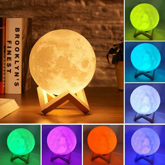 Led Moon Ball Lamp – 3d Printed Lunar Lamp Colorful