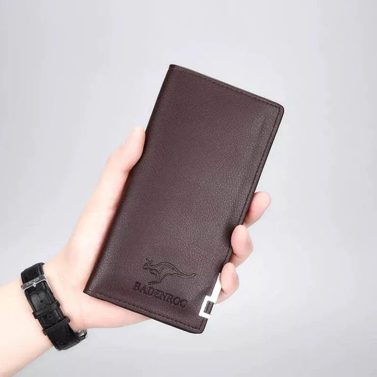 Long Leather kangroo wallet For Men