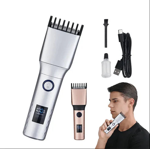 LCD Display Professional Rechargeable Hair Clippers for Men.