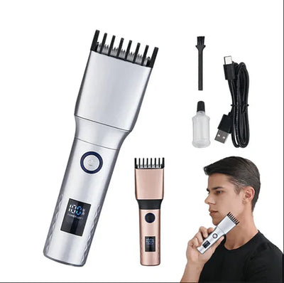 LCD Display Professional Rechargeable Hair Clippers for Men.