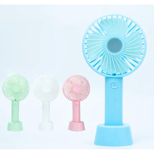 Portable electric rechargeable handy cooling fan with rechargeable cell