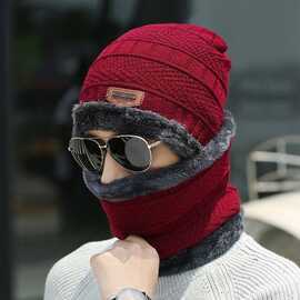 Winter Knitting Skull Cap and Neck Scarf Wool Warm