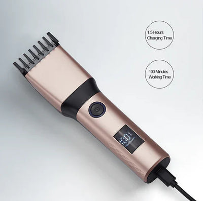 LCD Display Professional Rechargeable Hair Clippers for Men.