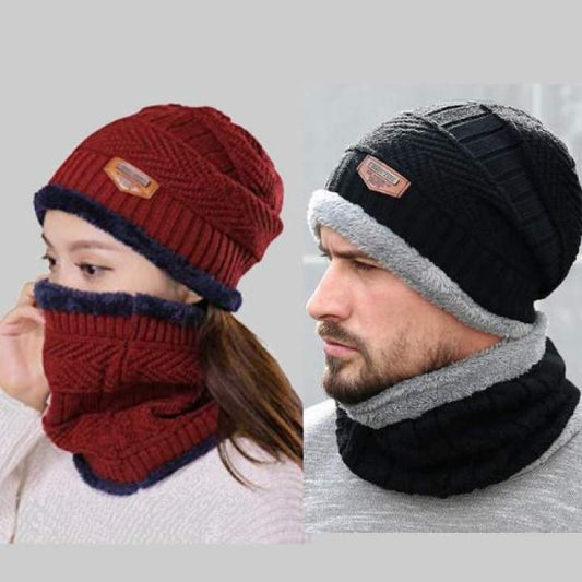 Original Beanie Cap Neck Warmer For Men  Women Beanie Full Set-2 Piece, Cap