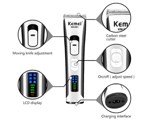 Kemei LCD Display Professional Hair Clipper
