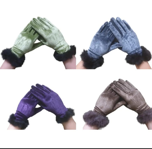 Wool Gloves Fancy Winter Women Girls