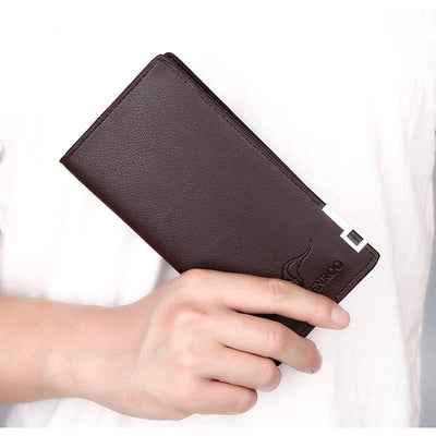 Long Leather kangroo wallet For Men